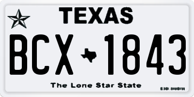TX license plate BCX1843