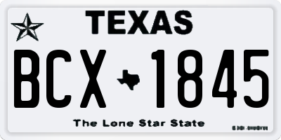 TX license plate BCX1845