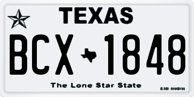 TX license plate BCX1848