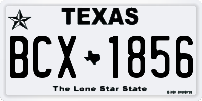 TX license plate BCX1856