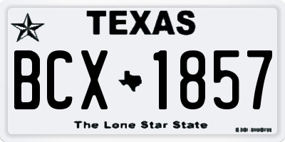 TX license plate BCX1857