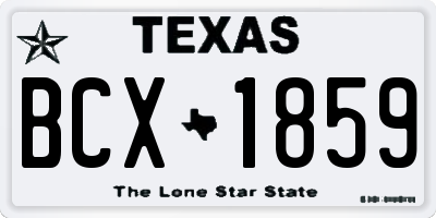 TX license plate BCX1859