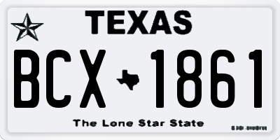 TX license plate BCX1861