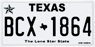TX license plate BCX1864