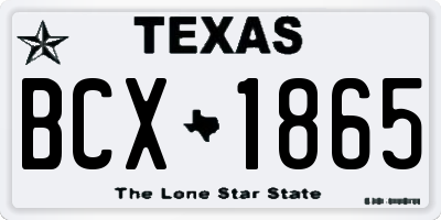 TX license plate BCX1865