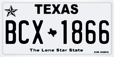 TX license plate BCX1866