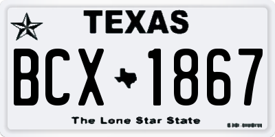 TX license plate BCX1867
