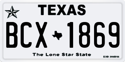 TX license plate BCX1869
