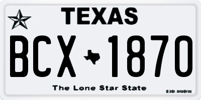 TX license plate BCX1870