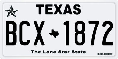 TX license plate BCX1872