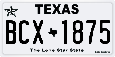 TX license plate BCX1875