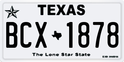 TX license plate BCX1878