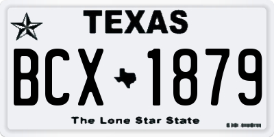 TX license plate BCX1879