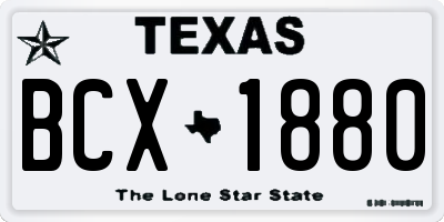 TX license plate BCX1880