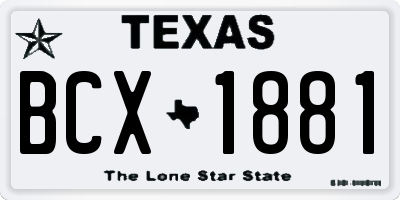 TX license plate BCX1881