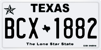 TX license plate BCX1882