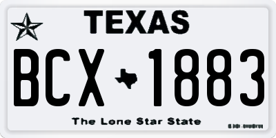 TX license plate BCX1883