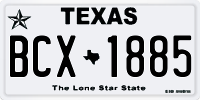 TX license plate BCX1885