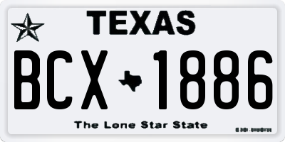 TX license plate BCX1886