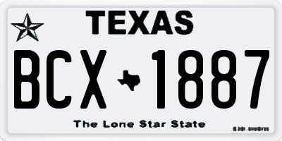 TX license plate BCX1887