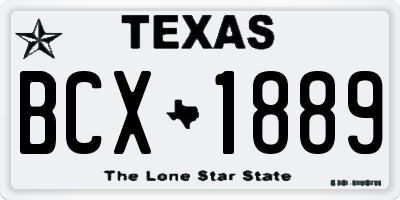 TX license plate BCX1889