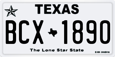 TX license plate BCX1890