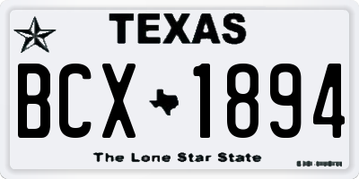 TX license plate BCX1894