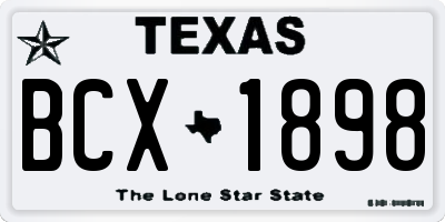 TX license plate BCX1898