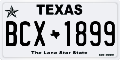 TX license plate BCX1899
