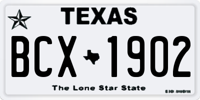 TX license plate BCX1902