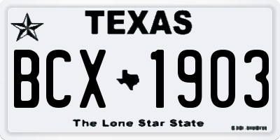 TX license plate BCX1903