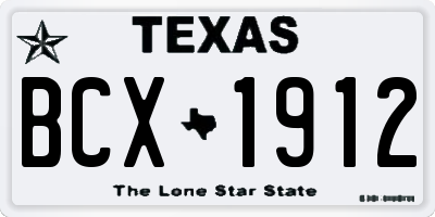 TX license plate BCX1912