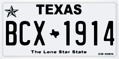 TX license plate BCX1914