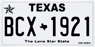TX license plate BCX1921