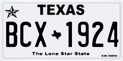 TX license plate BCX1924