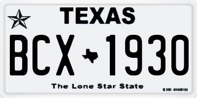 TX license plate BCX1930