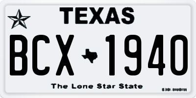TX license plate BCX1940