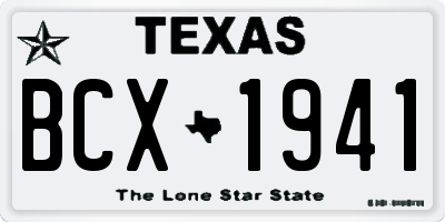 TX license plate BCX1941