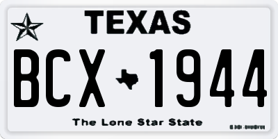 TX license plate BCX1944