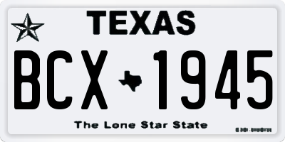 TX license plate BCX1945