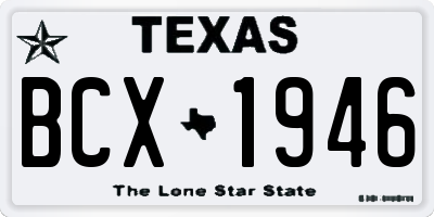 TX license plate BCX1946