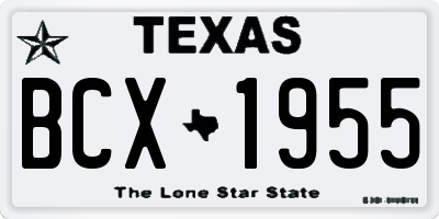 TX license plate BCX1955