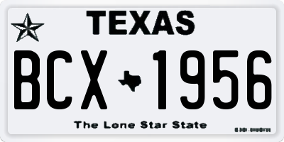 TX license plate BCX1956