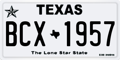 TX license plate BCX1957