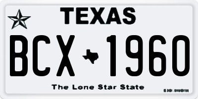 TX license plate BCX1960