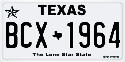 TX license plate BCX1964