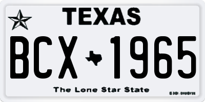 TX license plate BCX1965