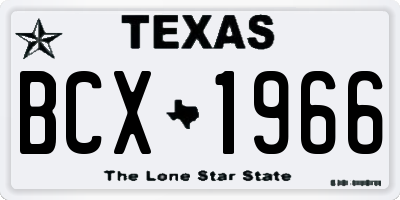 TX license plate BCX1966