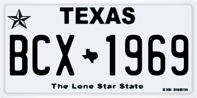 TX license plate BCX1969