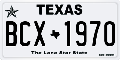 TX license plate BCX1970